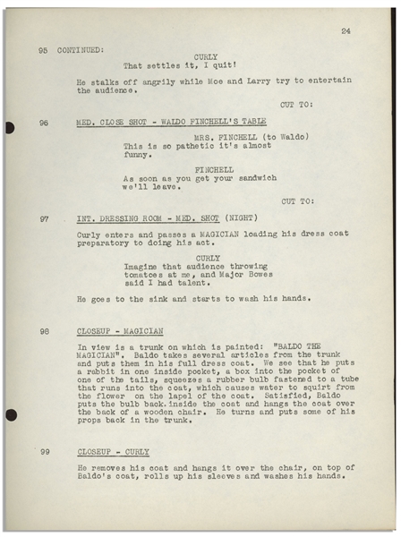 Moe Howard's 33pp. Script Dated July 1941 for The 1942 Three Stooges Film ''Loco Boy Makes Good'', With Working Title ''Poor but Dishonest'' -- Archival Repair to Cover, Else Very Good Condition